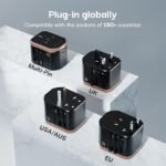 Lifelong Electronics Universal Travel Adapter All in One | 2000W Heavy Duty with 20W Type C & 2 USB A | 180+ Countries - Europe/US/Asia etc. | International Socket Accessories - Image 2
