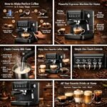 Coffee Maker Machine for Home & Office | Espresso Coffee Machine with Milk Frother Steam Wand, Touch Controls & Temperature Control | Coffee Maker for Cappuccino, Latte, - Image 4