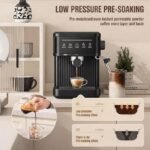 Coffee Maker Machine for Home & Office | Espresso Coffee Machine with Milk Frother Steam Wand, Touch Controls & Temperature Control | Coffee Maker for Cappuccino, Latte, - Image 6
