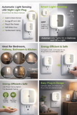 Night Lamp Night Lamp Sensor Light For Bedroom Bed Side Home | Smart Automatic ON/Off Dim LED Lights | Energy Saving 0.5W Lamp | Long Life For Hallway, Stairs, Kitchen, Bathroom (2PC WHITE) - Image 3