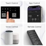 Smart WiFi Touch Switch Board (6 Switch + 2 Fan) – App, Voice & Remote Control | Glass Panel - Image 2