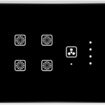 Teqooz 4 Switch 1 Fan Regulator Smart WiFi Touch Panel (Black) (4M)