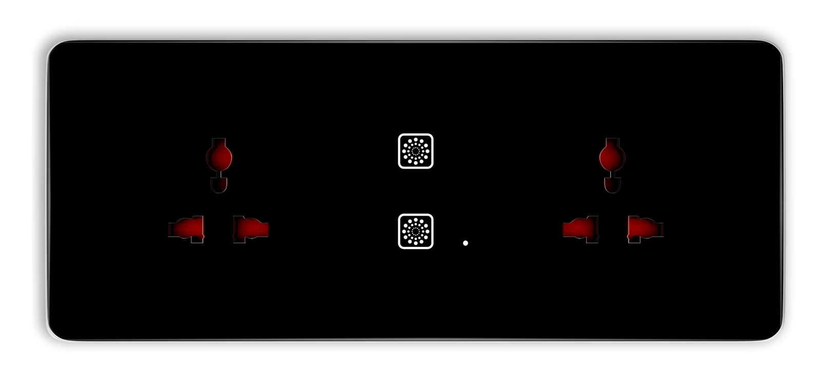 1 Teqooz 2 Switch 2 Socket Smart WiFi Touch Panel (Black) (6M) - Image 1