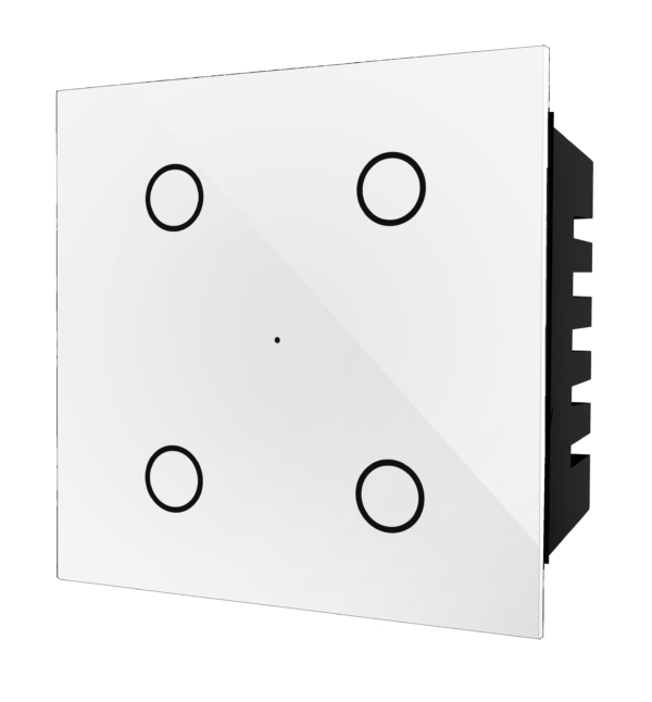 1 Teqooz 4-Switch Smart Wi-Fi Glass Touch Switch (White) - Image 1