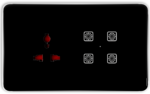 Teqooz 4 Switch 1 Socket Smart WiFi Touch Panel (Black) (4M)