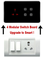 Teqooz 2 Switch 1 Socket Smart WiFi Touch Panel (Black) (4M) - Image 3