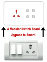 Teqooz 4 Switch 1 Socket Smart WiFi Touch Panel (White) (4M) - Image 3