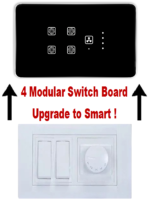 Teqooz 4 Switch 1 Fan Regulator Smart WiFi Touch Panel (Black) (4M) - Image 3