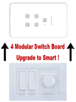 Teqooz 4 Switch 1 Fan Regulator Smart WiFi Touch Panel (White) (4M) - Image 3