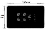 Teqooz 4 Switch 1 Fan Regulator Smart WiFi Touch Panel (Black) (4M) - Image 2