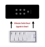Teqooz 6 Switch 1 Fan Regulator Smart WiFi Touch Panel (Black) (6M) - Image 3