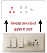 Teqooz 4 Switch 1 Fan Regulator 1 Socket Smart WiFi Touch Panel (White) (6M) - Image 3