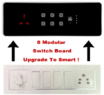 Teqooz 6 Switch 1 Fan Regulator 1 Socket Smart WiFi Touch Panel (Black) (8M) - Image 3