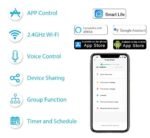 Teqooz 2 Switch 1 Socket Smart WiFi Touch Panel (Black) (4M) - Image 4